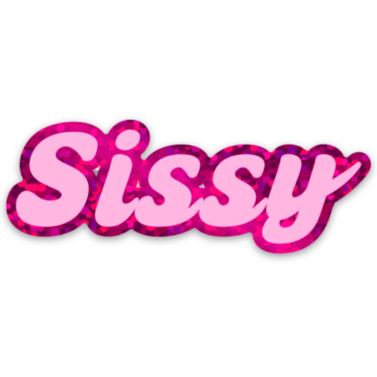 Sissy Pink Glitter Sticker