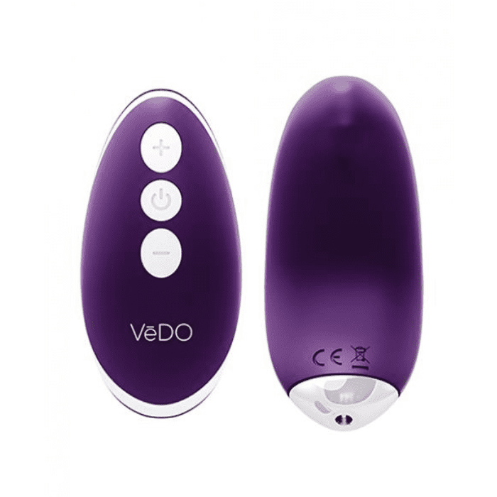 VeDO Niki purple Flexible Panty Vibe and remote with sliver buttons and silver accents